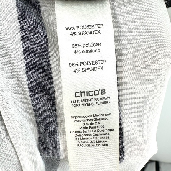 Chicos Collection Size 2 US 12 Large Knit Kit Diagonal Striped Maxi Dress Slinky - Picture 8 of 12